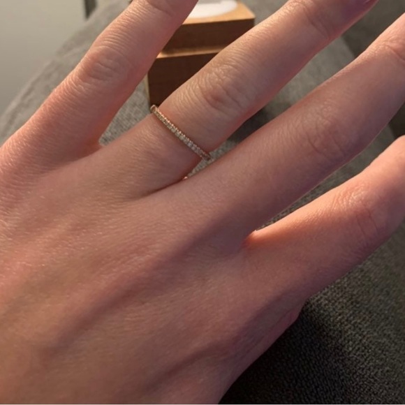 New, unused rose gold (14k) ring size 4 3/4 - half eternity ring - Picture 3 of 7